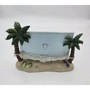 Coastal Beach Photo Frame 4x6 Palm Trees Hammock Sand Flip Flops 4" x  6"